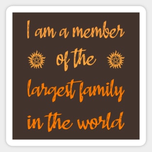 SPN - FAMILY ORANGE Sticker